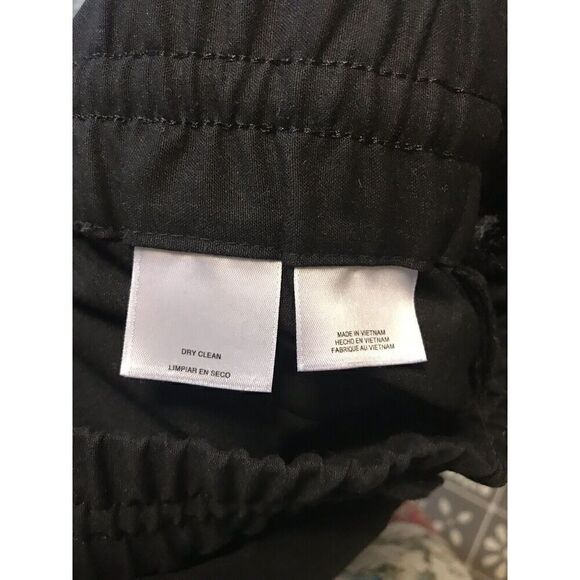 Anne Klein Womens Small Wide Leg Ankle Pants Black Elastic Waist Drawstring - Picture 7 of 7